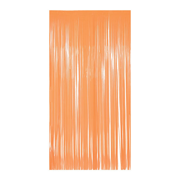 Beistle 1-Ply Plastic Fringe Curtain - Neon Orange - Party Supply Decoration for General Occasion
