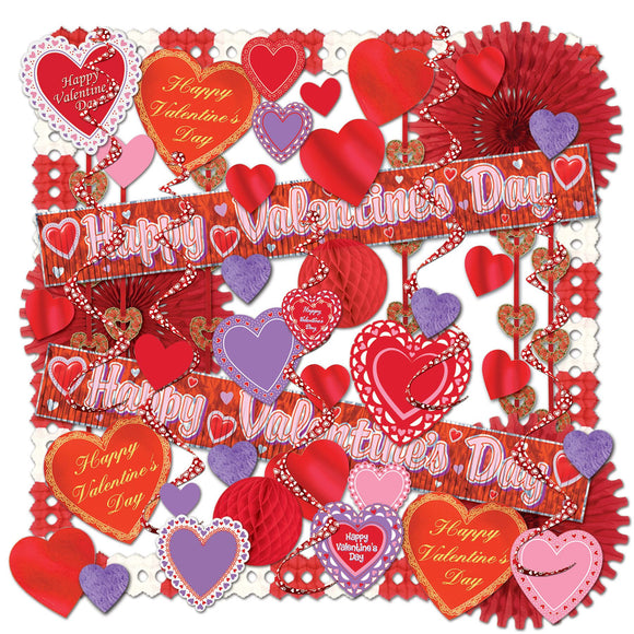 Beistle Valentine Decorating Kit - Party Supply Decoration for Valentines