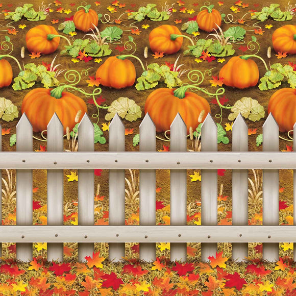 Beistle Pumpkin Patch Backdrop 4' x 30' (1/Pkg) Party Supply Decoration : Thanksgiving/Fall