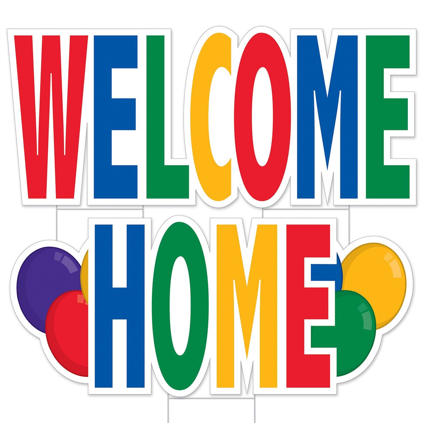 Beistle All Weather Jumbo Welcome Home Yard Sign Set 200.5 in x3'10 in  & 200.5 in x3'90.5 in   Party Supply Decoration : General Occasion