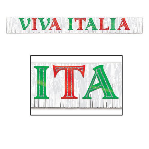 Beistle Viva Italia Banner 10 in  x 8' (1/Pkg) Party Supply Decoration : Italian