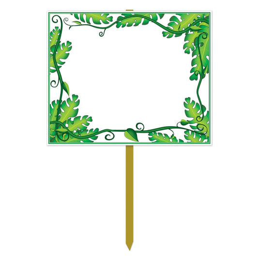 Beistle Blank Jungle Yard Sign 12 in  x 15 in   Party Supply Decoration : Jungle