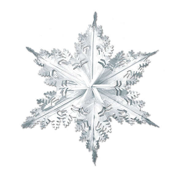 Beistle Silver Metallic Winter Snowflake - Party Supply Decoration for Christmas / Winter