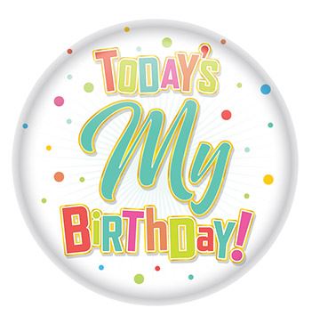 Beistle Today's My Birthday Button - Party Supply Decoration for Birthday