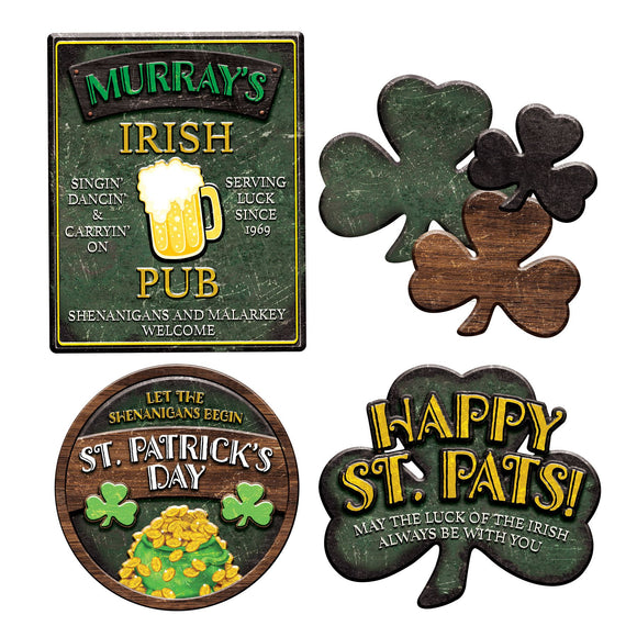 Beistle St Patrick's Day Sign Cutouts 90.25 in -100.25 in  (4/Pkg) Party Supply Decoration : St. Patricks