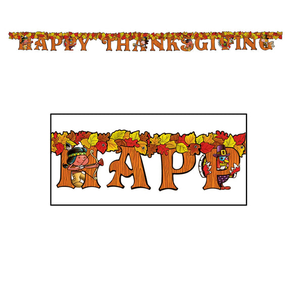 Beistle Happy Thanksgiving Streamer 5 in  x 6' (1/Pkg) Party Supply Decoration : Thanksgiving/Fall
