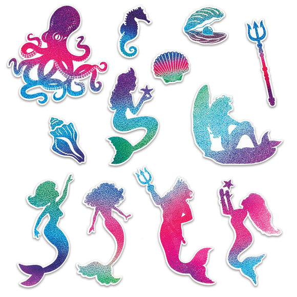 Beistle Mermaid Cutouts   (12/Pkg) Party Supply Decoration : Mermaid