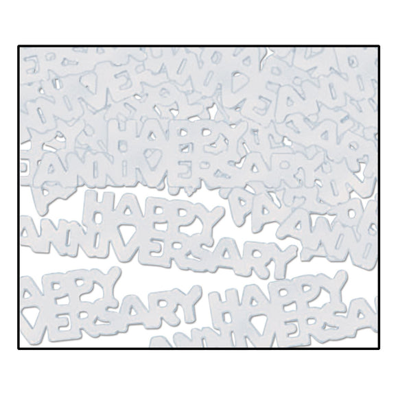 Beistle Silver Happy Anniversary Fanci-Fetti - Party Supply Decoration for Anniversary