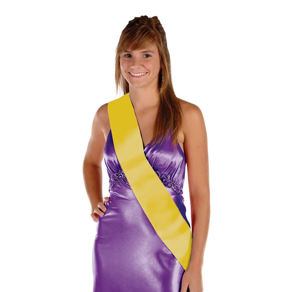 Beistle Yellow Satin Sash - Party Supply Decoration for General Occasion