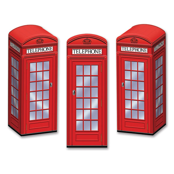Beistle Phone Booth Favor Boxes (3 Per Package) - Party Supply Decoration for British