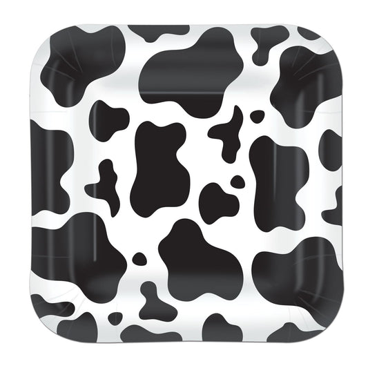 Beistle Cow Print Dessert Plates (8/pkg) - Party Supply Decoration for Farm