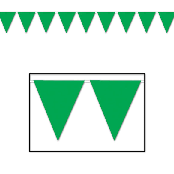 Beistle Green Indoor/Outdoor Pennant Banner, 12 ft 11 in  x 12' (1/Pkg) Party Supply Decoration : General Occasion