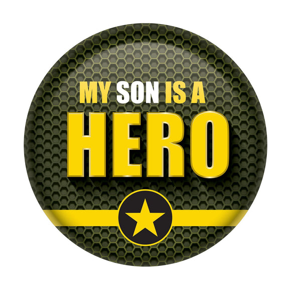 Beistle My Son Is A Hero Button - Party Supply Decoration for Patriotic