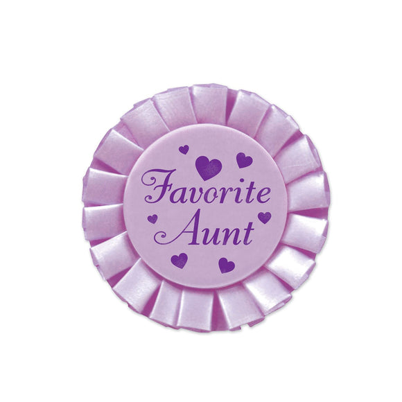 Beistle Favorite Aunt Satin Button - Party Supply Decoration for Baby Shower