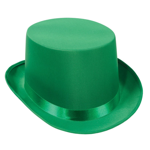 Beistle Green Satin Deluxe Top Hat   Party Supply Decoration : General Occasion