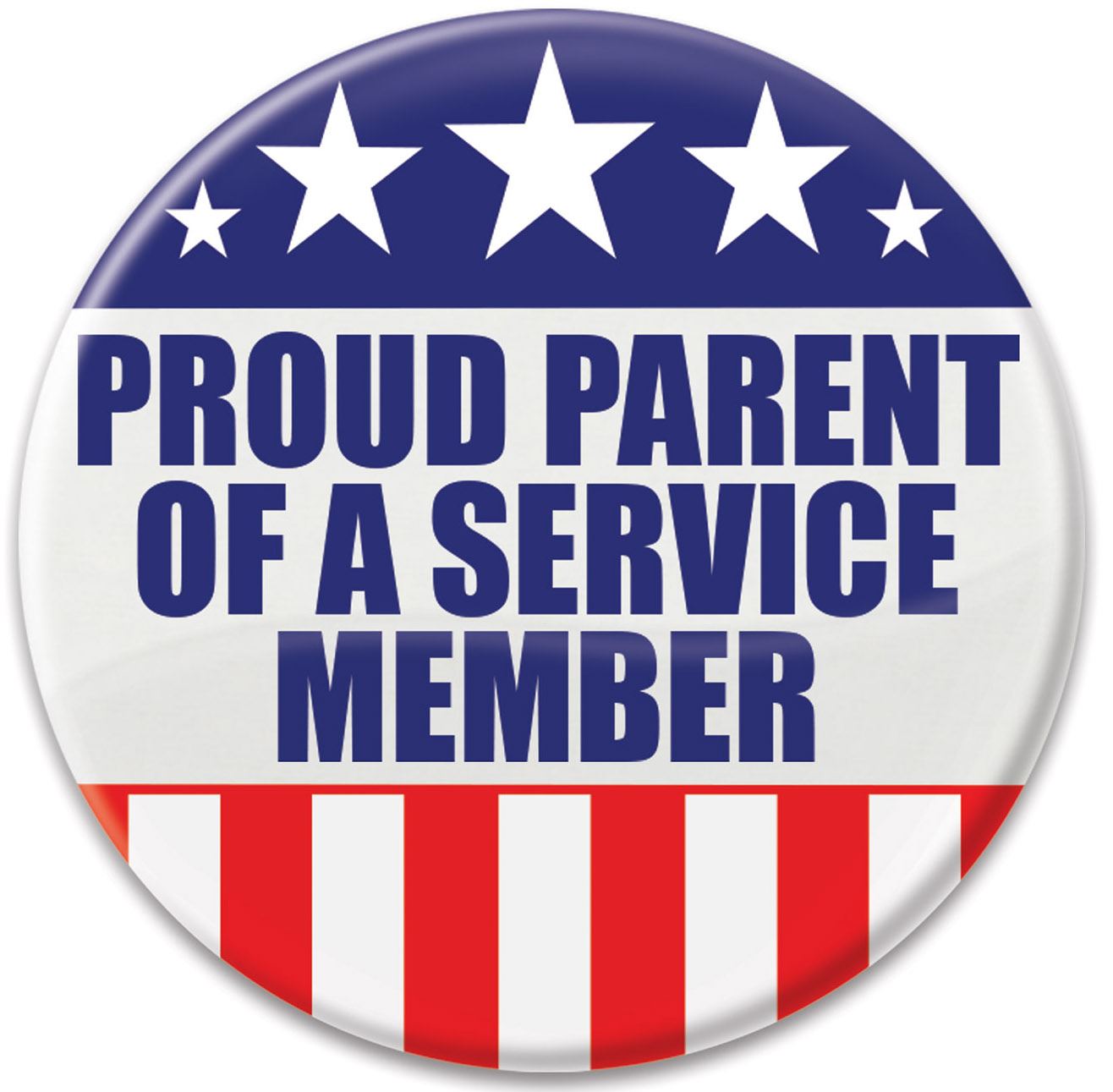 Beistle Proud Parent Of A Service Member Button - Party Supply Decoration for Patriotic