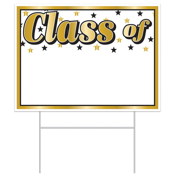 Beistle All Weather  in Class Of in  Yard Sign 110.5 in  x 150.5 in  (1/Pkg) Party Supply Decoration : Graduation