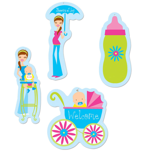 Beistle Showers of Joy Cutouts (4/pkg)  (4/Pkg) Party Supply Decoration : Baby Shower