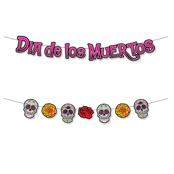 Beistle Dia De Los Muertos Streamer Set 70.5 in  x 5' 6 in  (1/Pkg) Party Supply Decoration : Day of the Dead