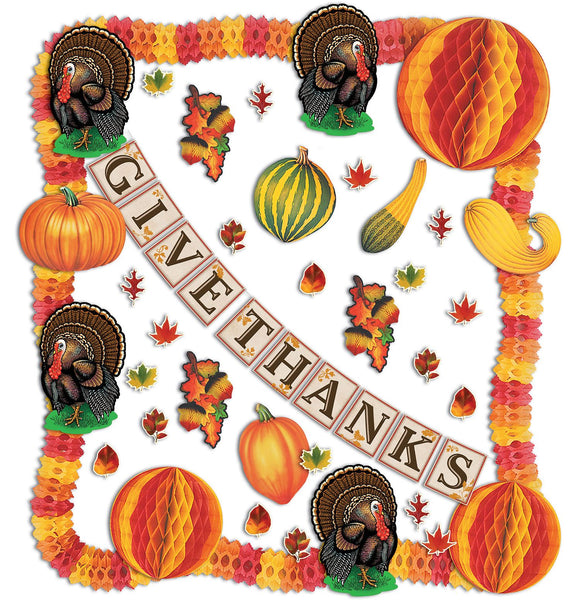 Beistle Thanksgiving Decorating Kit - Party Supply Decoration for Thanksgiving / Fall