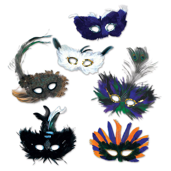Beistle Majestic Fanci-Feather Mask (Sold Individually) - Party Supply Decoration for Mardi Gras