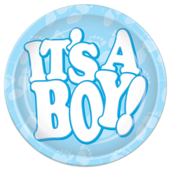 Beistle It's A Boy! Dessert Plates - Party Supply Decoration for Baby Shower