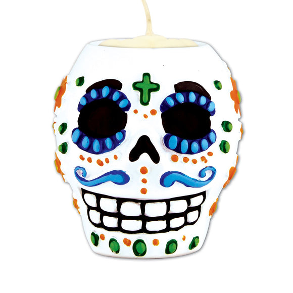 Beistle Day of the Dead Male Tea Light Holder - Party Supply Decoration for Day of the Dead