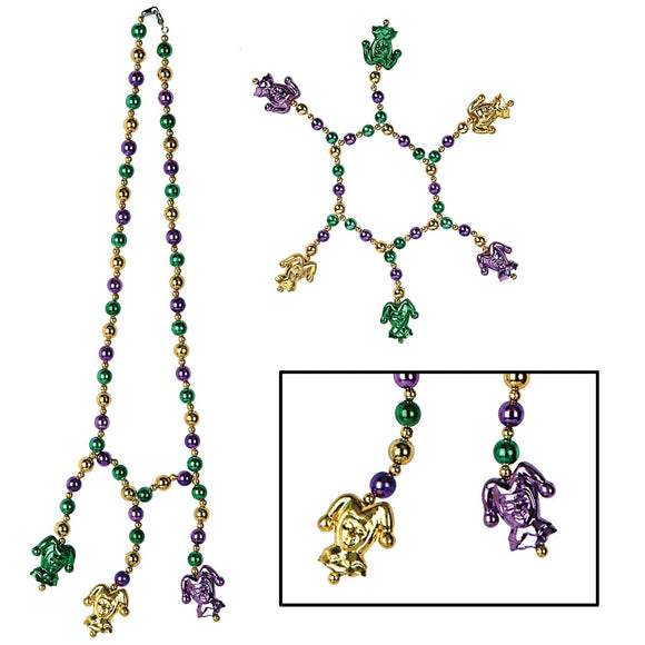 Beistle Mardi Gras Beads Choker/Bracelet Set - Party Supply Decoration for Mardi Gras