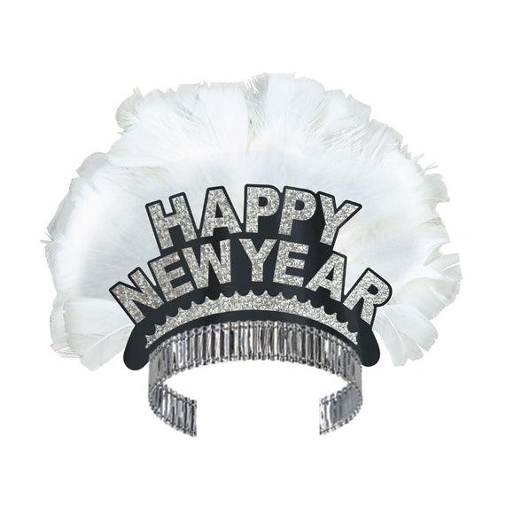 Beistle Black and Silver New Year Bird of Paradise Tiara (sold 50 per box) - Party Supply Decoration for New Years