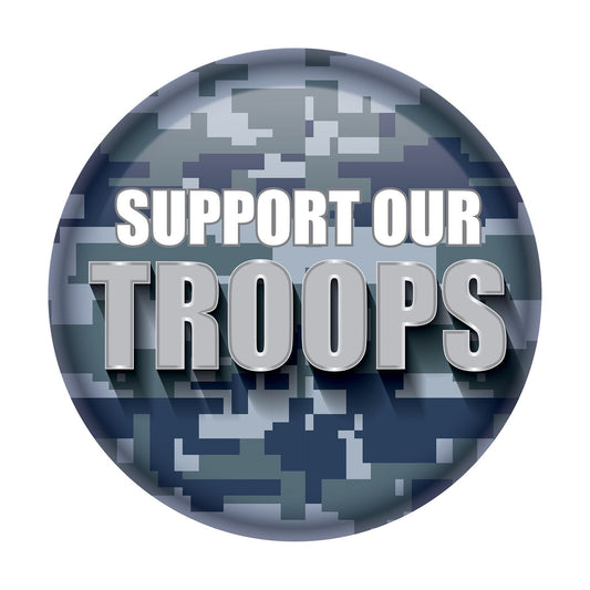 Beistle Support Our Troops Button - Party Supply Decoration for Patriotic