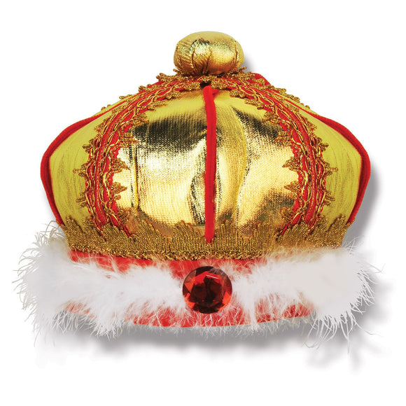 Beistle Fabric King's Crown - Party Supply Decoration for Mardi Gras