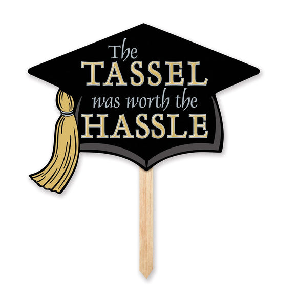 Beistle Grad Cap Yard Sign 13 in  x 170.5 in   Party Supply Decoration : Graduation
