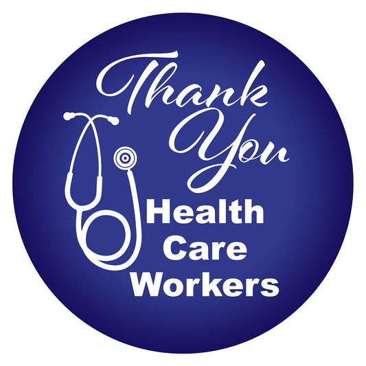 Beistle Thank You Health Care Workers Button - Party Supply Decoration for Patriotic