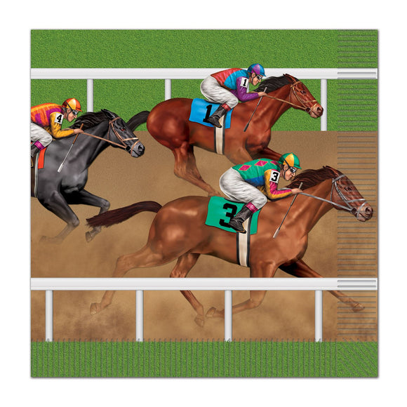 Beistle Horse Racing Luncheon Napkins - Party Supply Decoration for Derby Day