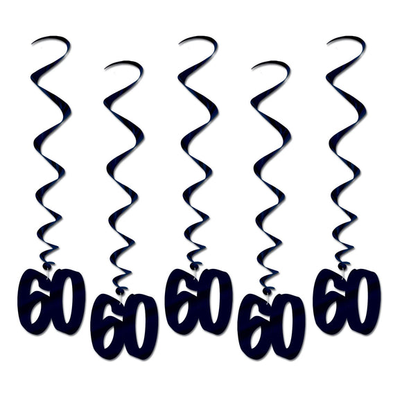 Beistle 60th Whirls (5/pkg) - Party Supply Decoration for Over-The-Hill