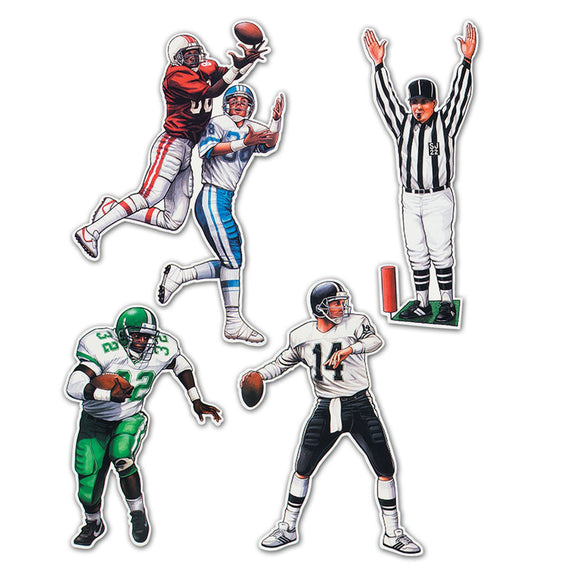 Beistle Football Figures (4/pkg) - Party Supply Decoration for Football