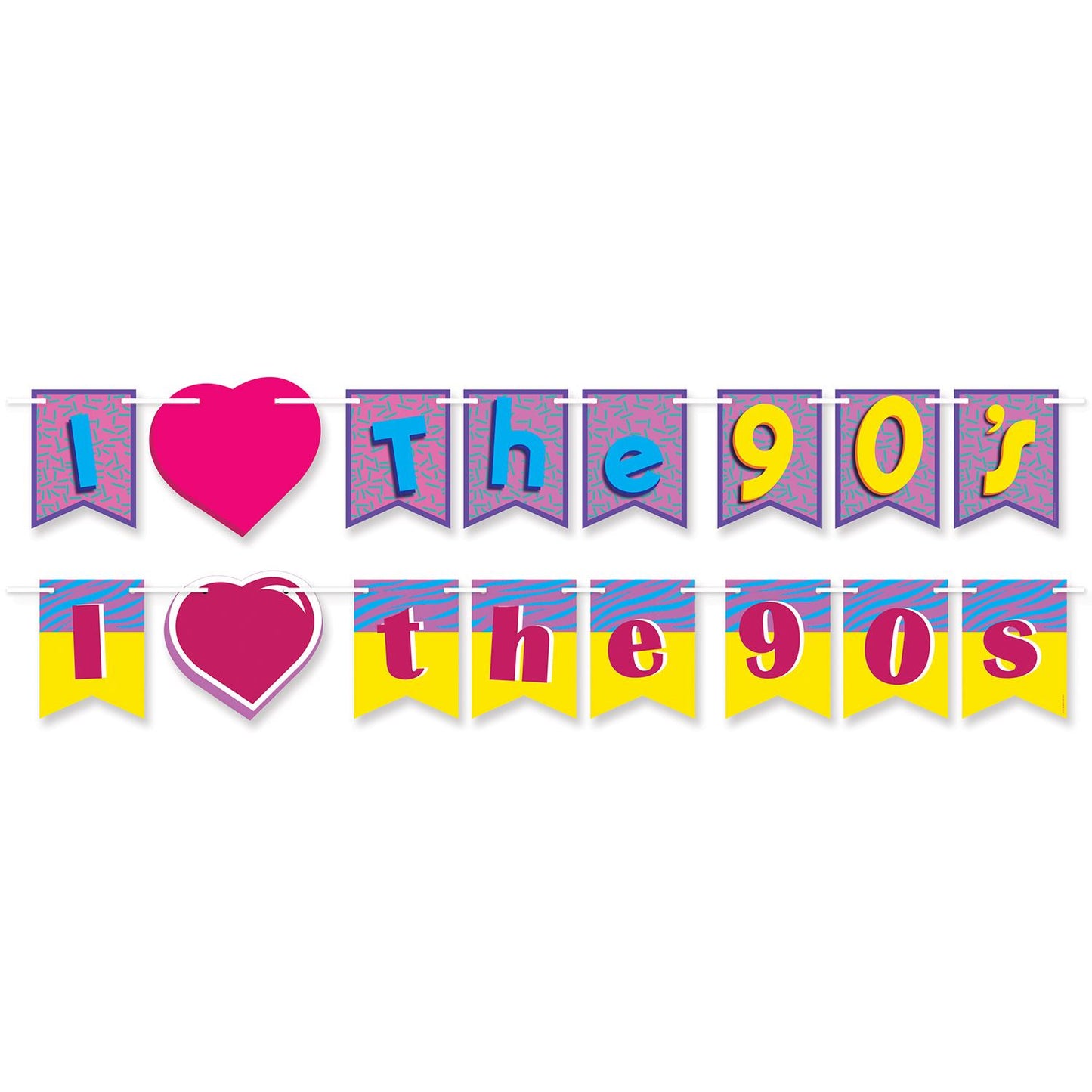 Beistle I Love The 90's Streamer Set 6 in  60.75 in  x 12' (1/Pkg) Party Supply Decoration : 90's