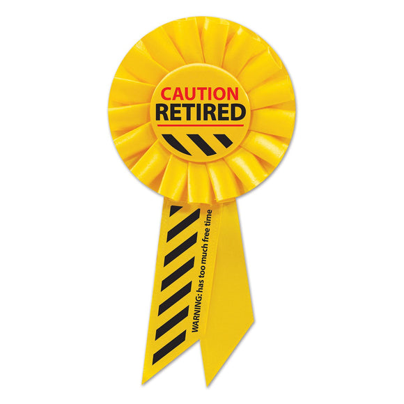 Beistle Caution Retired Rosette - Party Supply Decoration for Retirement