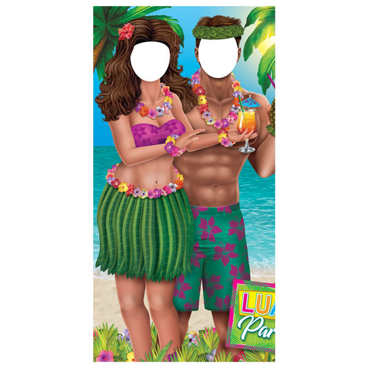 Beistle Luau Couple Photo Prop Stand-Up - Party Supply Decoration for Luau