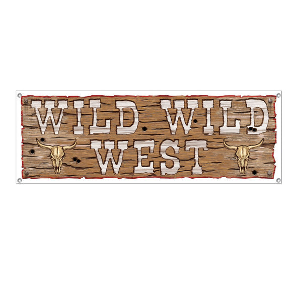 Beistle Wild Wild West Sign Banner 5' x 21 in  (1/Pkg) Party Supply Decoration : Western