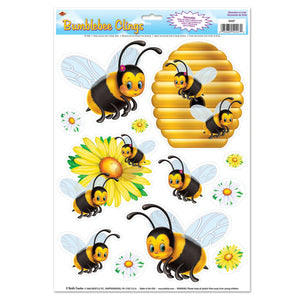 Beistle Bumblebee Window Clings - Party Supply Decoration for Spring/Summer