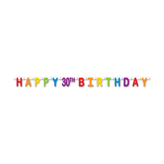 Beistle Happy 30th Birthday Streamer 40.25 in  x 5' 6 in  (1/Pkg) Party Supply Decoration : Birthday-Age Specific