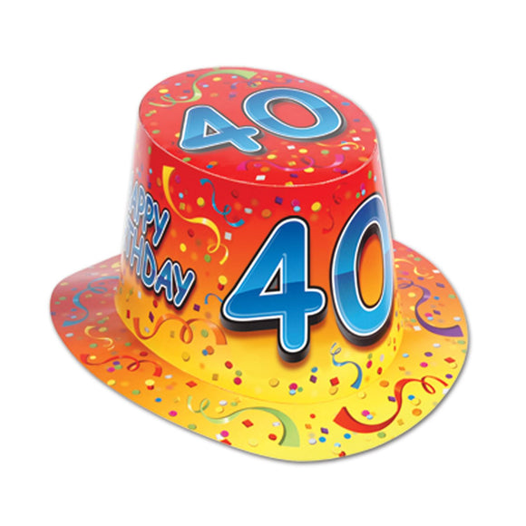 Beistle Happy  in 40 in  Birthday Hi-Hat   Party Supply Decoration : Birthday-Age Specific