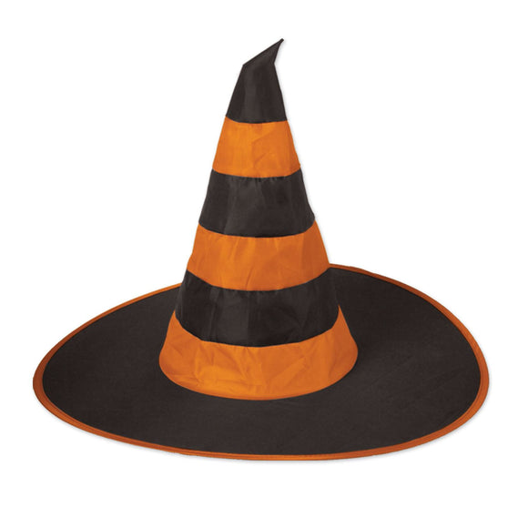 Beistle Nylon Witch Hat (Black and Orange)(1/Pkg)   Party Supply Decoration : Halloween