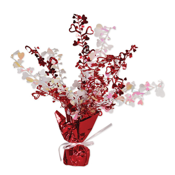 Beistle Red and White Heart Gleam N Burst Centerpiece 15 in  (1/Pkg) Party Supply Decoration : Valentines