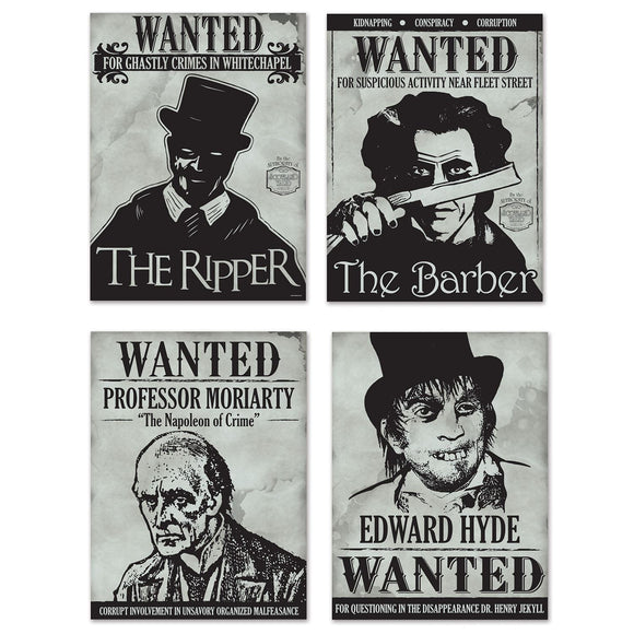 Beistle Sherlock Holmes Wanted Sign Cutouts 150.25 in  (4/Pkg) Party Supply Decoration : Sherlock Holmes