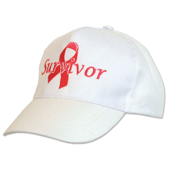 Beistle Embroidered Survivor Cap - Party Supply Decoration for Pink Ribbon