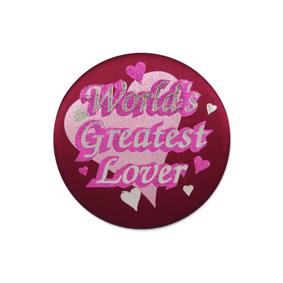 Beistle World's Greatest Lover Satin Button - Party Supply Decoration for Valentines