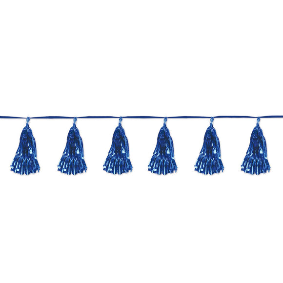 Beistle Blue Metallic Tassel Garland - Party Supply Decoration for General Occasion