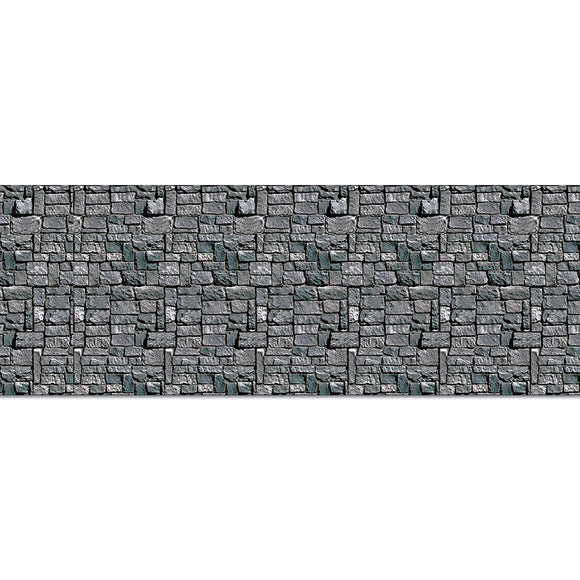 Beistle Stone Wall Backdrop 4' x 30' (1/Pkg) Party Supply Decoration : Halloween